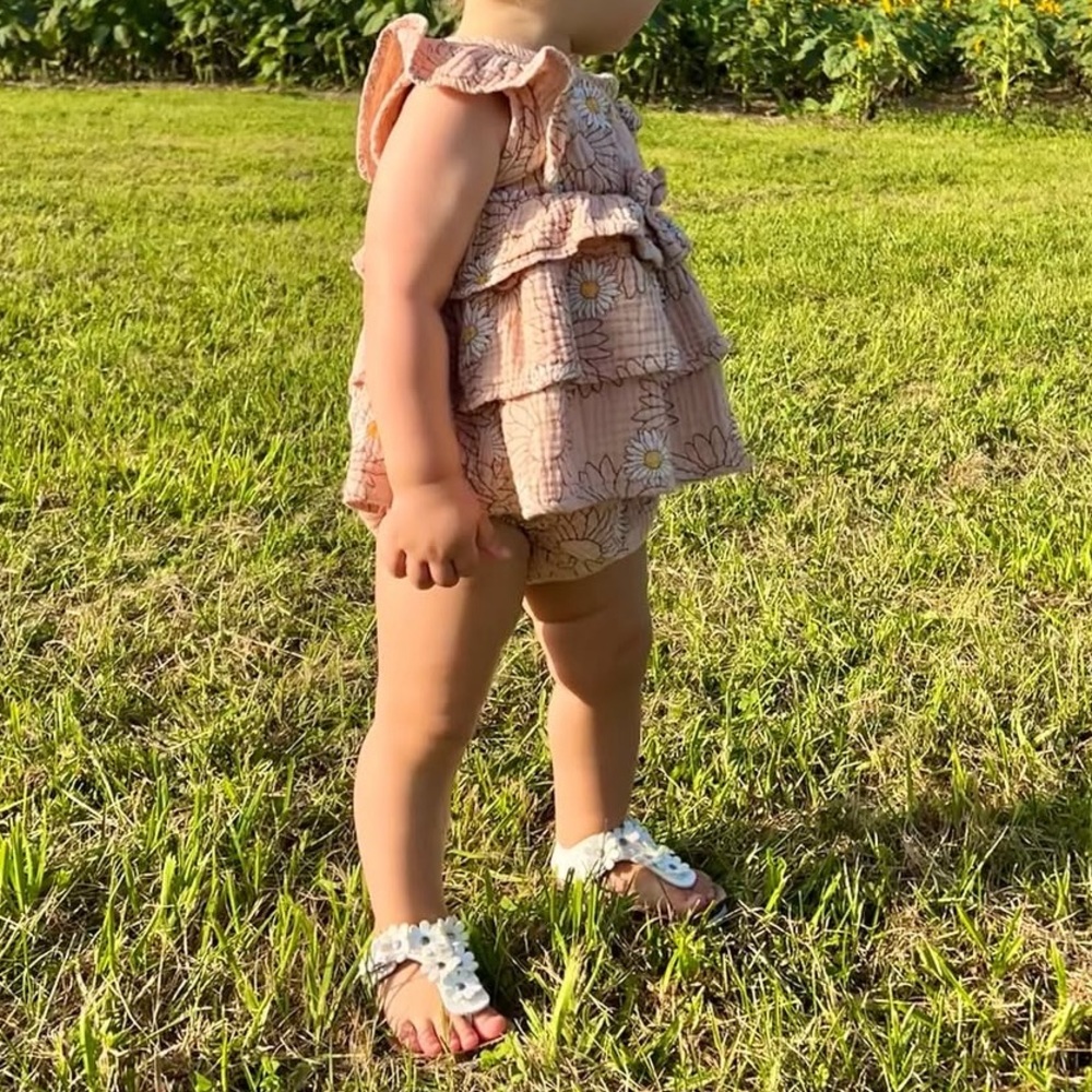 My Destiny | Sunflower Tan Gauze Matching Set with Headband 18 Months